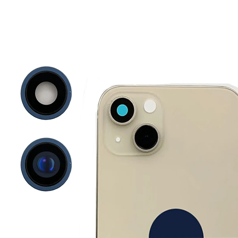 For iPhone XR like 13 Camera Glass Lens With Frame Fake Camera Lens Ring Cap for DIY XR to 13 Camera Replacement Part