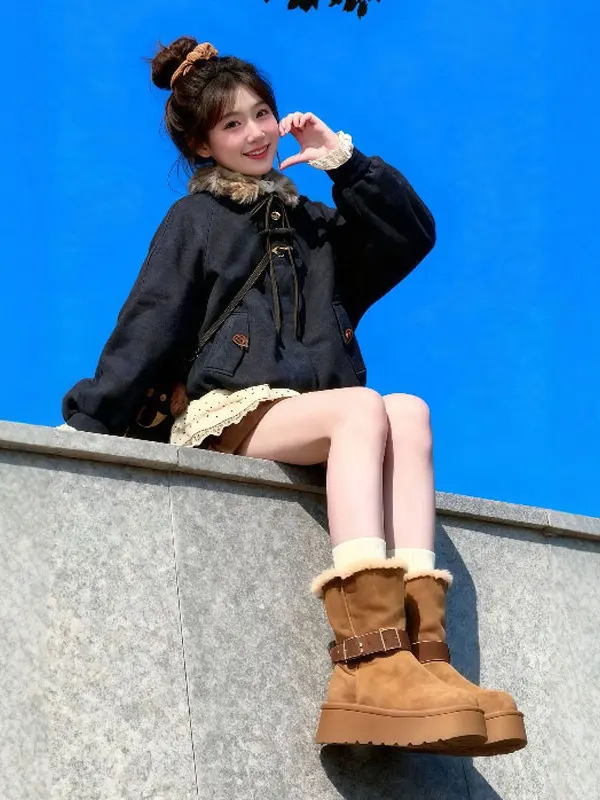 

Ретро-комплект из двух предметов: элегантный хлопковый жакет и брюки, маленький размер, зимняя верхняя одежда, повседневный стиль, корейский крой, на молнии, однотонный