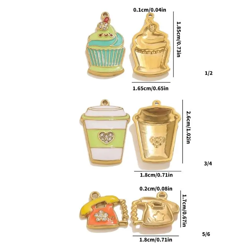 A52E Thép không gỉ cốc điện thoại mặt dây chuyền cho đồ trang sức làm thủ công DIY