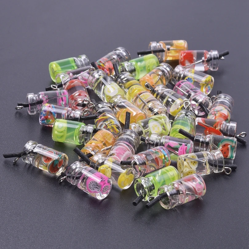 10/20/30pcs/Lot Summer Accessories Fruit Juice Charms For Jewelry Making Supplies Resin Materials Handmade Earrings Pendant Bulk view 6