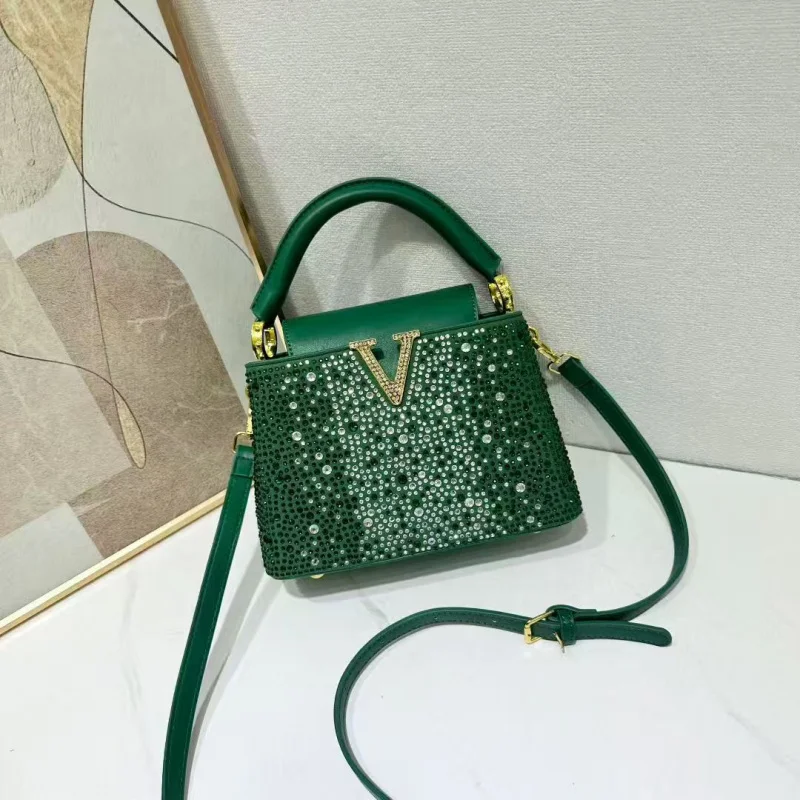

High-end Handbag Women, New Autumn and Winter Color-blocking Fashionable Lady Bucket Bag