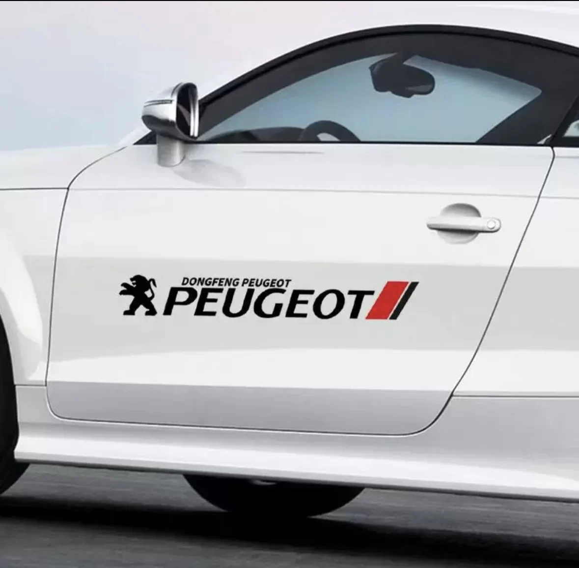 2PCS Car Logo Door Side Sticker Creative Auto Body Decals Waterproof Decor Sticker For Peugeot 306 406 207 307 407 301 308 2008