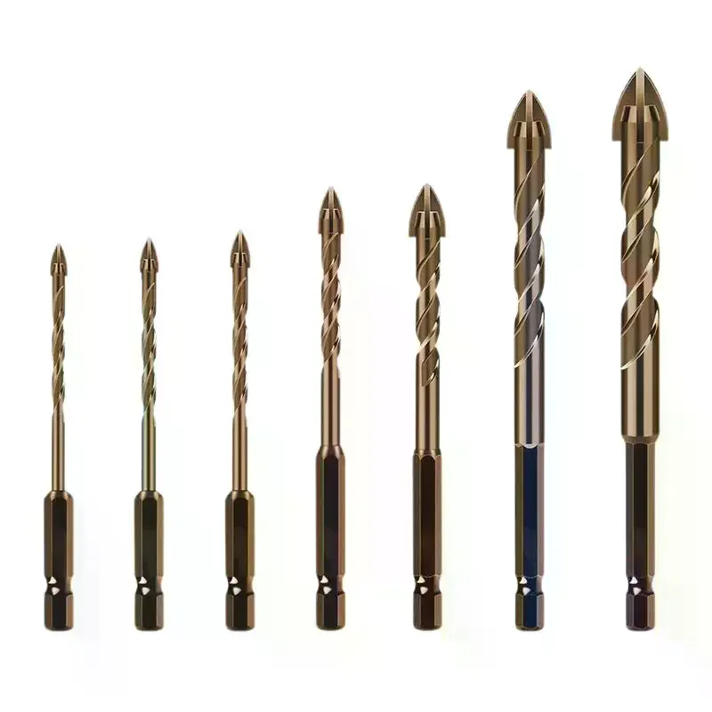 Cross Hex Tile Bits Glass Ceramic Concrete Hole Opener Alloy Triangle Drill Size 3 -12 Mm High Quality