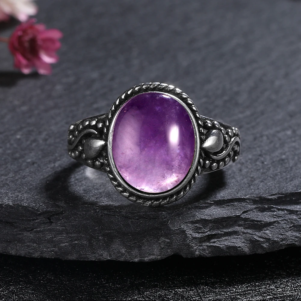 Bagues ovales en argent regardé S925 pour hommes et femmes, rhodochrosite naturelle, matiques en œil de tigre, bague de fiançailles de mariage, bijoux en forme de carillon, cadeaux