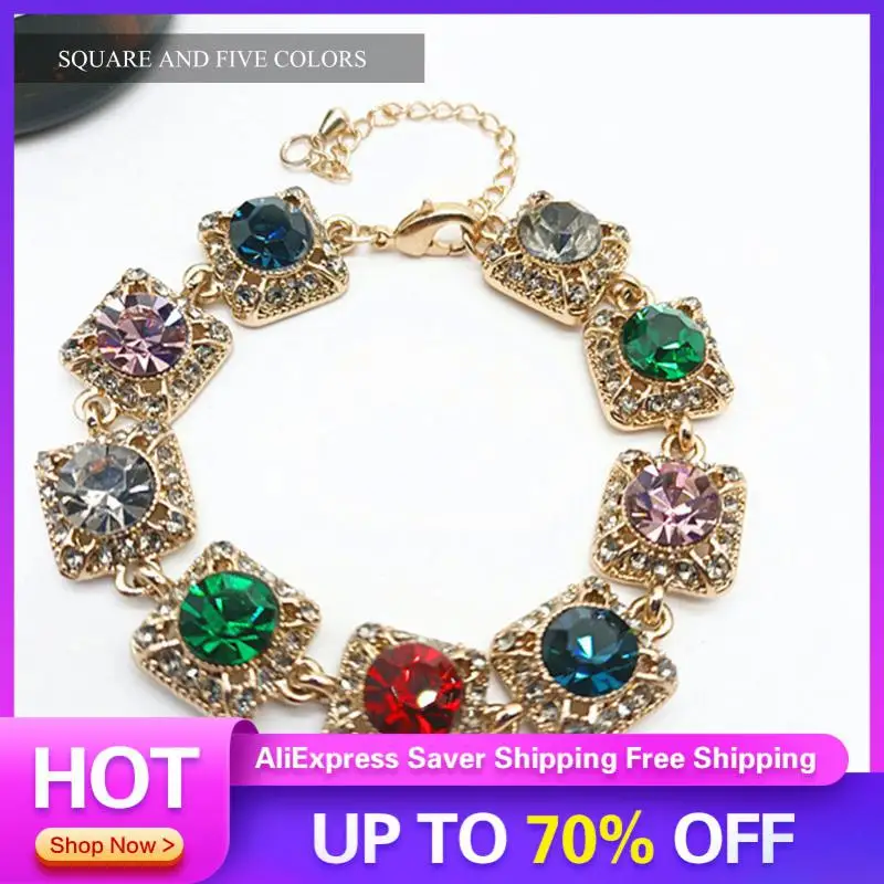 Women's Bracelet Atmospheric Retro Crystal Bracelet Bracelet Retro Bracelet Rhinestone Super Flash Fashion