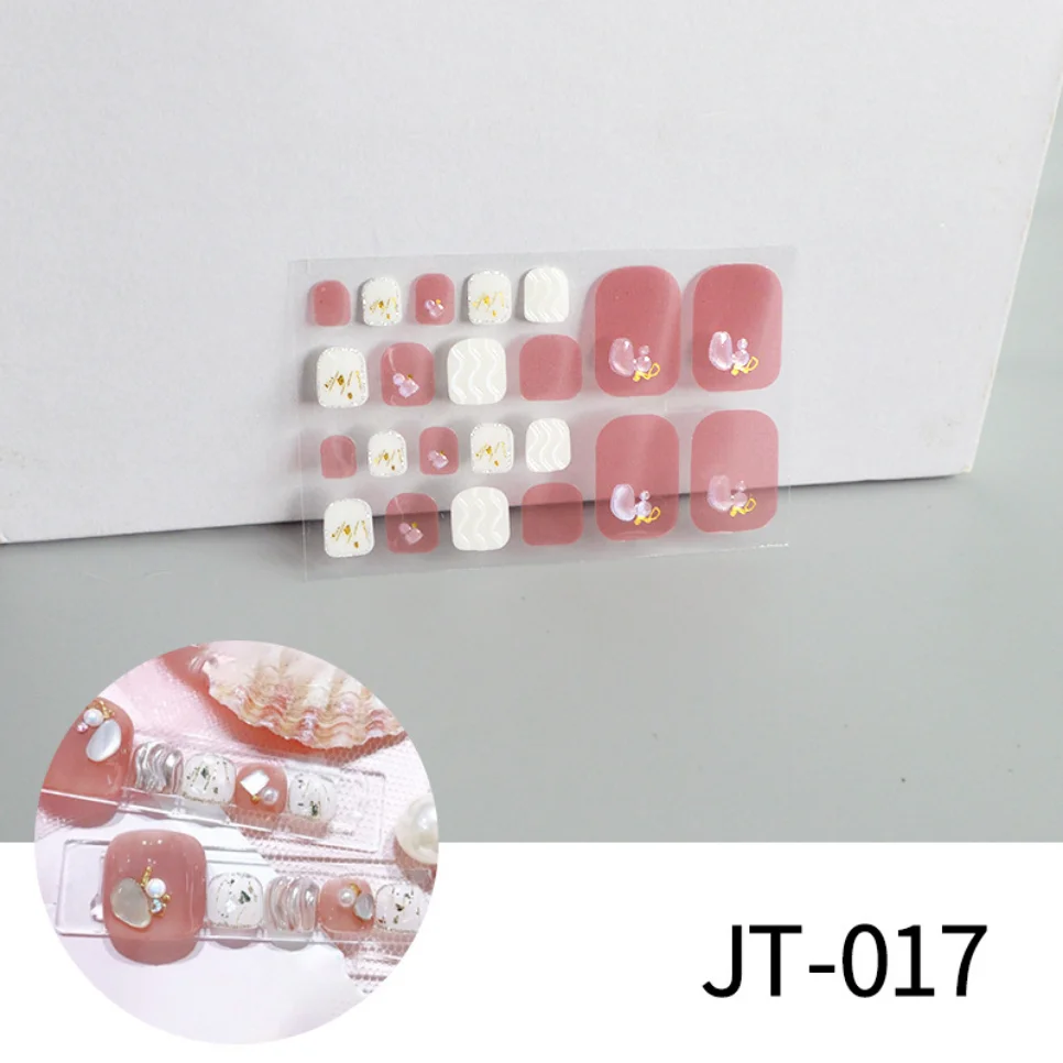 1Pcs New Toe Nail Stickers 3d Laser Stamped Gold Diamond Nail Stickers Summer Fresh Toenails Waterproof Stickers Nail Decals