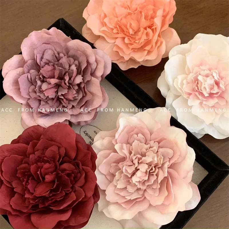 1PC Rose Flower Hairpin Brooch Headdress Hair Accessories For Bridal Bridesmaid Wedding Party Simulated Flower Hairclip Ornament