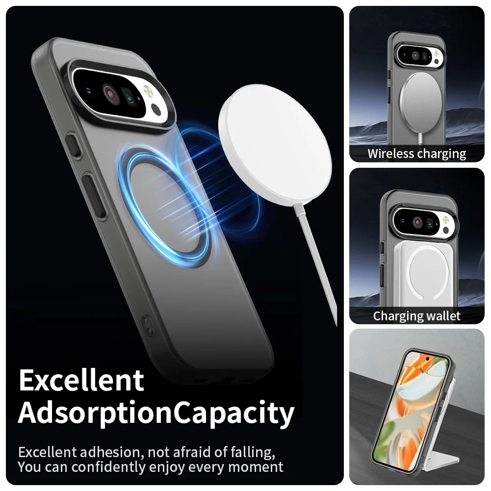 Casing Magnetik untuk Google Pixel 10 Pro XL Penutup Pengisi Daya Nirkabel Warna Permen Cangkang Transparan Coque