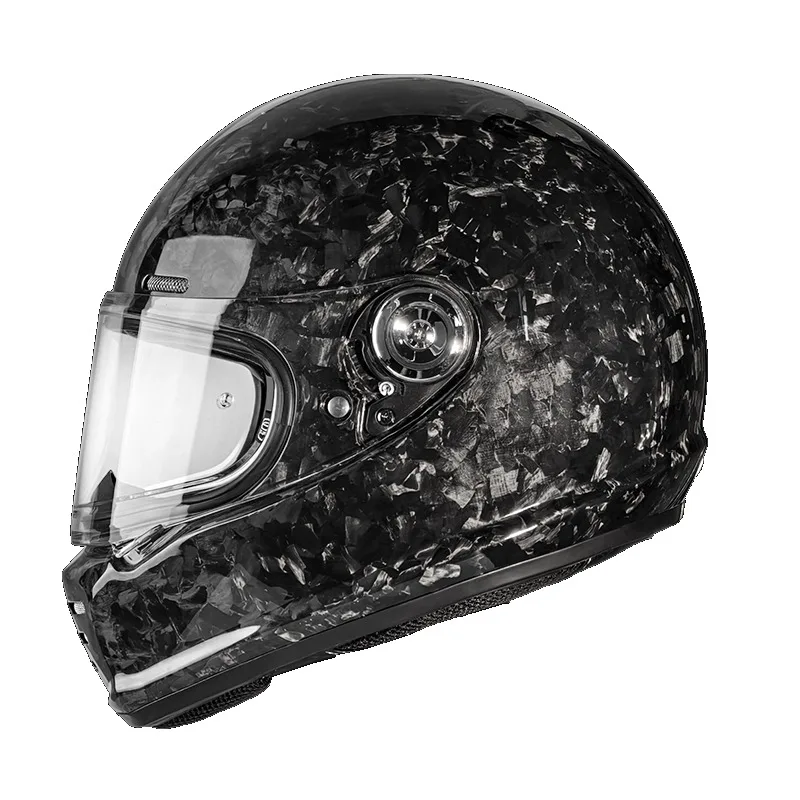 Airo Forged Carbon Fiber Retro Full Face Motorcycle Helmet with Bluetooth - DOT & 3C Certified - Unisex - Factory Direct