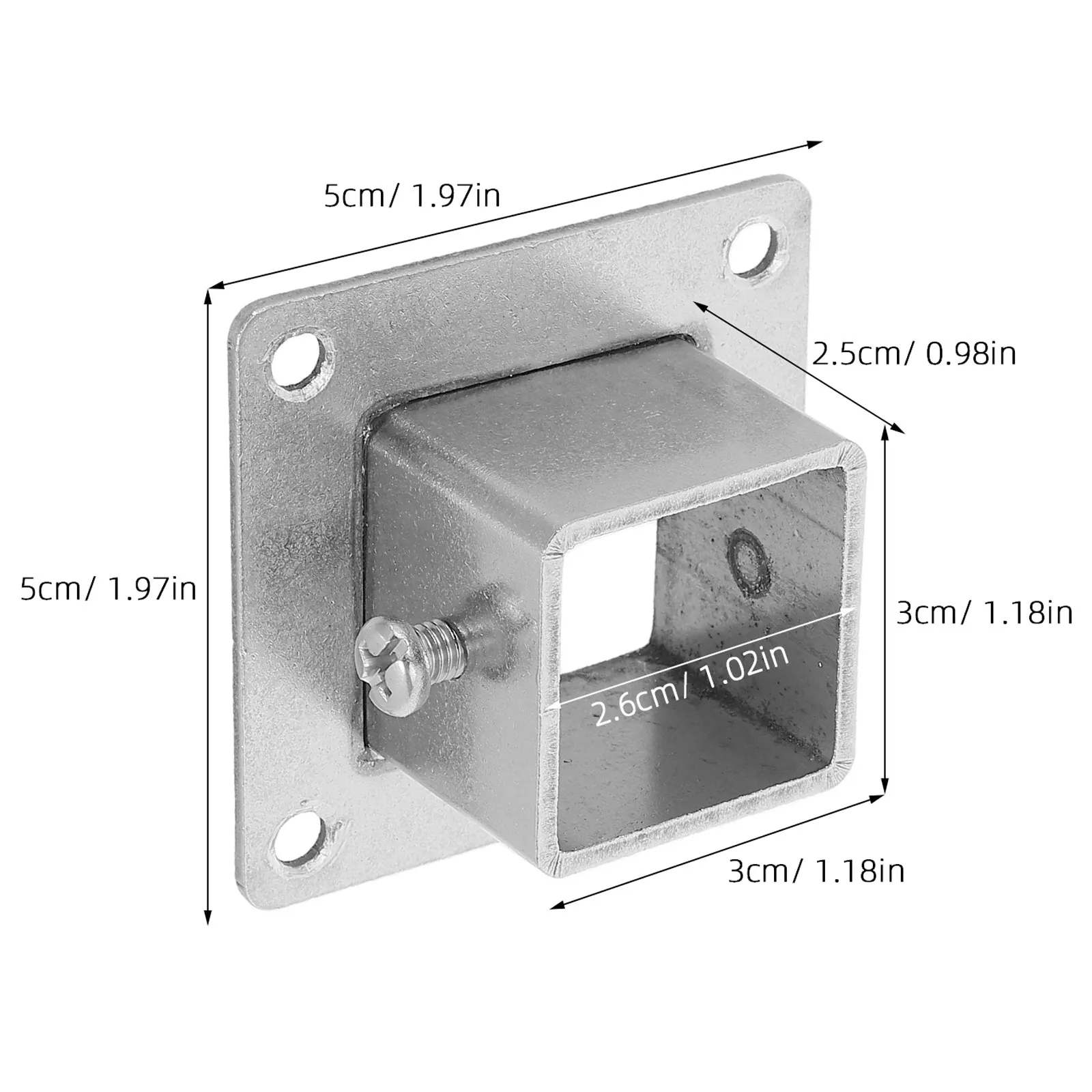 6Pcs Stainless Steel Square Post Flange Base Heavy Duty Anchor Plate Fence Post Support Bracket for Deck Railing
