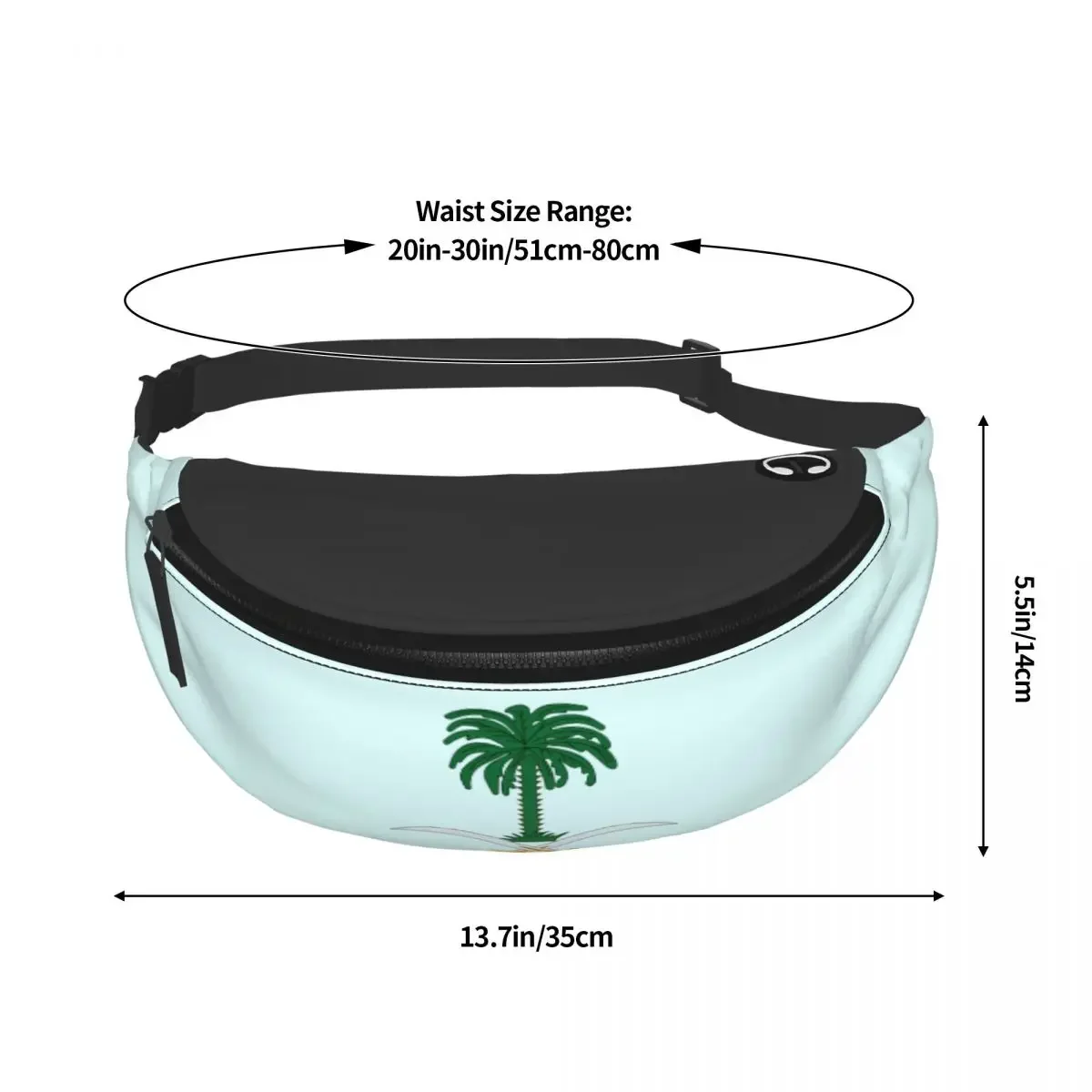 사우디아라비아 패니 백 엠블럼, 맞춤형 크로스 바디 허리 팩, 남성 여성 여행 하이킹 휴대폰 머니 파우치