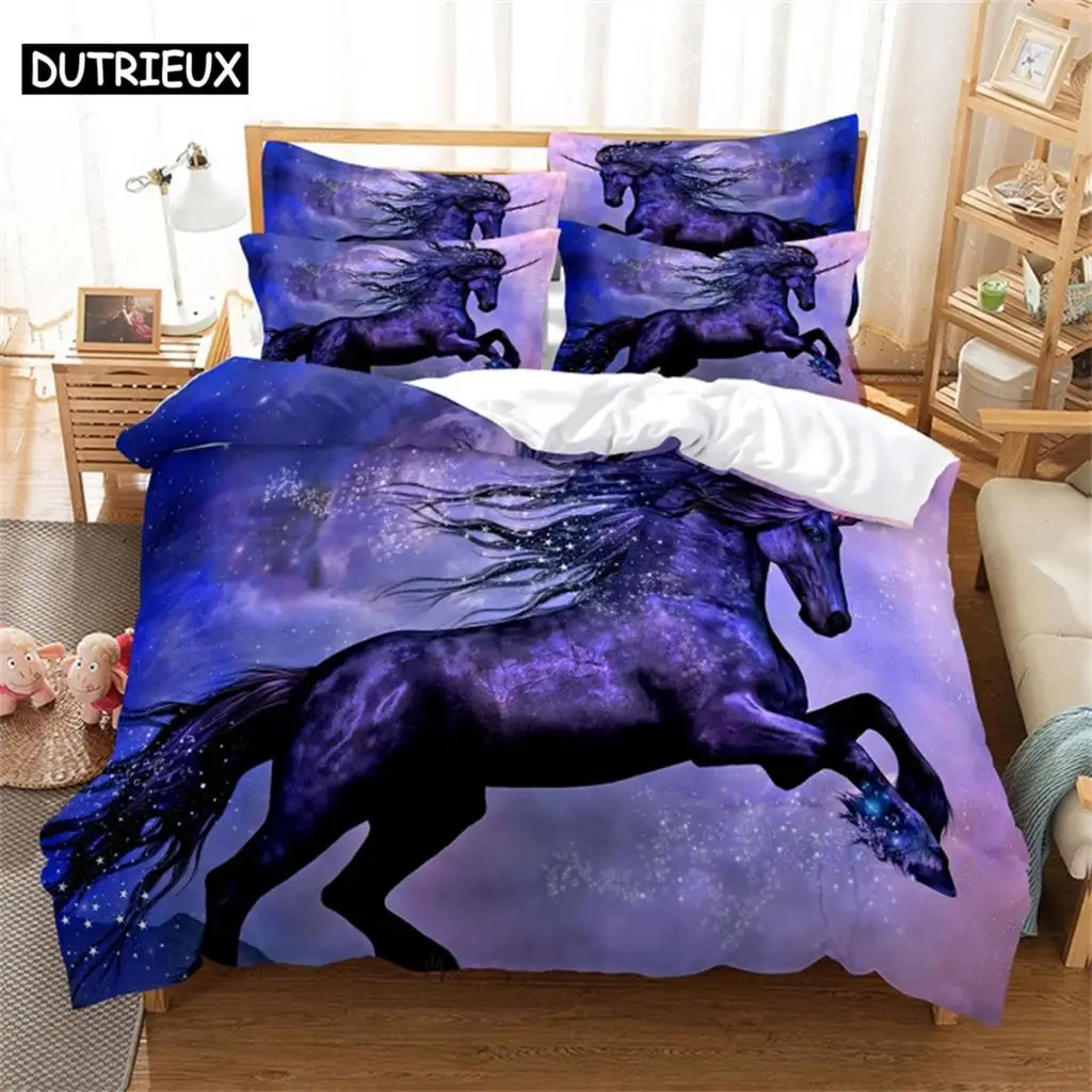 

Horse Fashion Bedding Set 2/3pcs 3D Digital Printing Duvet Cover Sets 1 Quilt Cover + 1/2 Pillowcases US/EU/AU Size