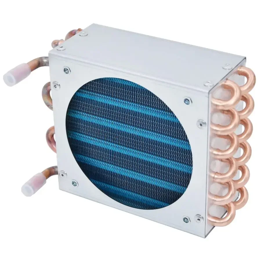 With Shell Condenser radiator  freezer air-cooled water-cooled fan aluminum fin copper tube heat exchanger