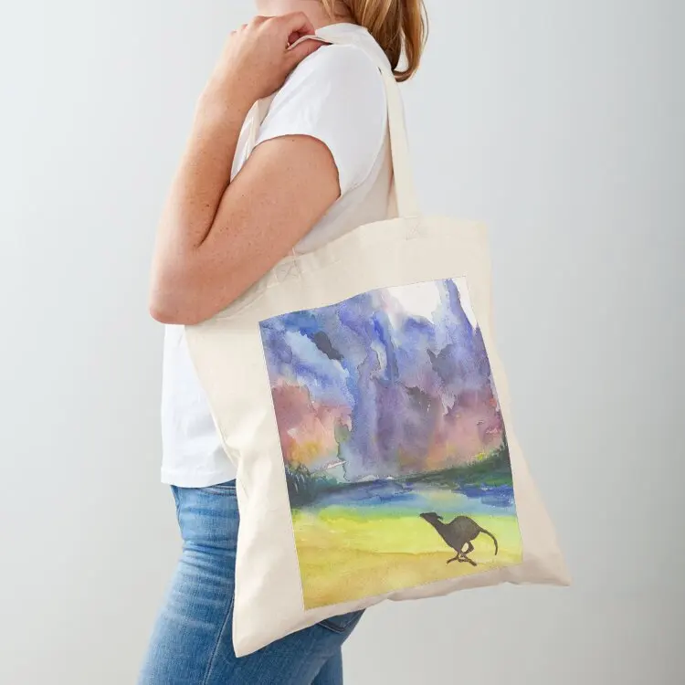 

Greyhound Running on Stormy Beach Tote Bag personalized tote bag luxury women free delivery bags Canvas bag