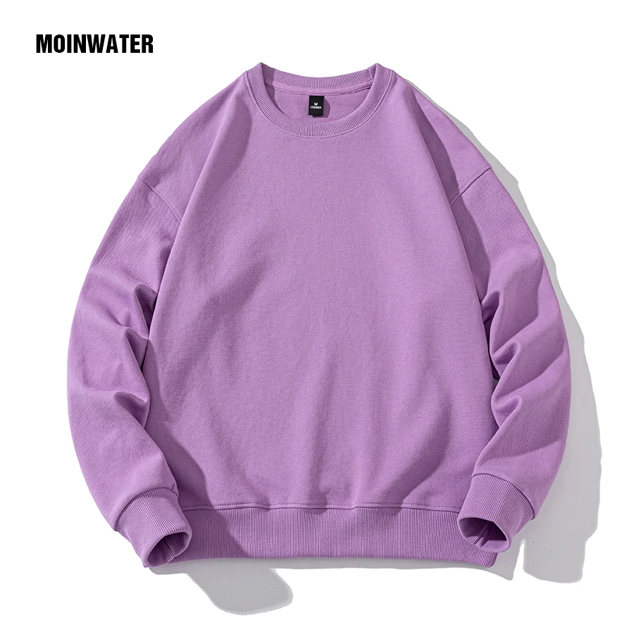 MOINWATER Men Oversized Sweatshirts Male Light Green Casual Fashion Solid Hoodie Sporty Simple Tops for Spring Autumn MMH2303