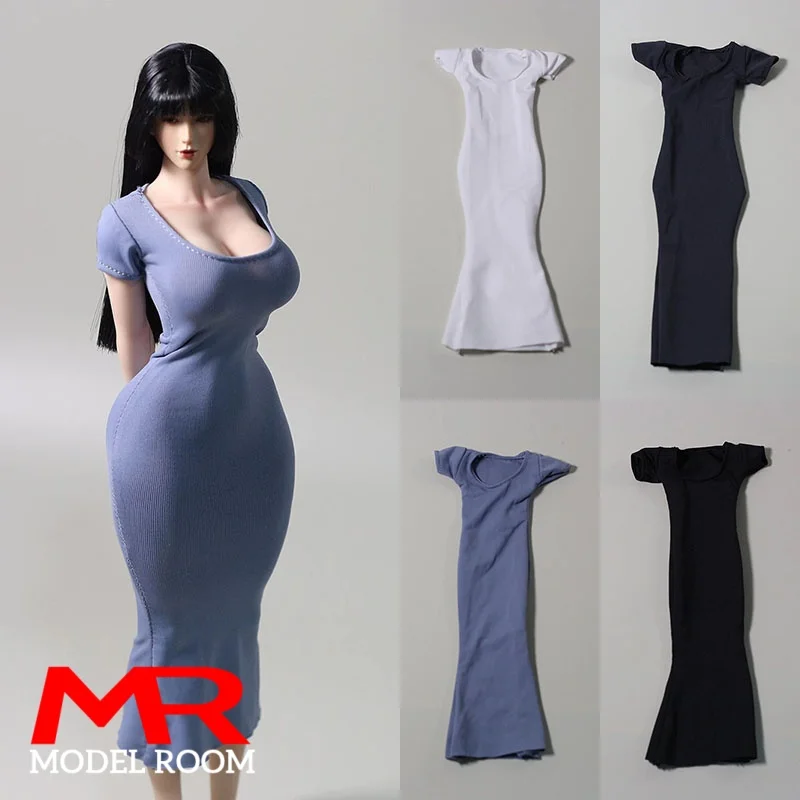 DMTOYS DF092 1/6 مقياس أنثى Bodycon ذيل السمكة تنورة فستان طويل الملابس نموذج صالح 12 ''S53 AT203 VCD01 دمى الجسم عمل الشكل #1