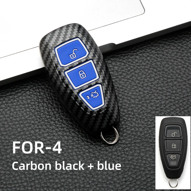ABS Carbon Car Key Case For Ford Puma Grand C Max Focus Mondeo Kuga Fiesta Ecosport Transit Kuga ABS Remote Key Case - Image 5
