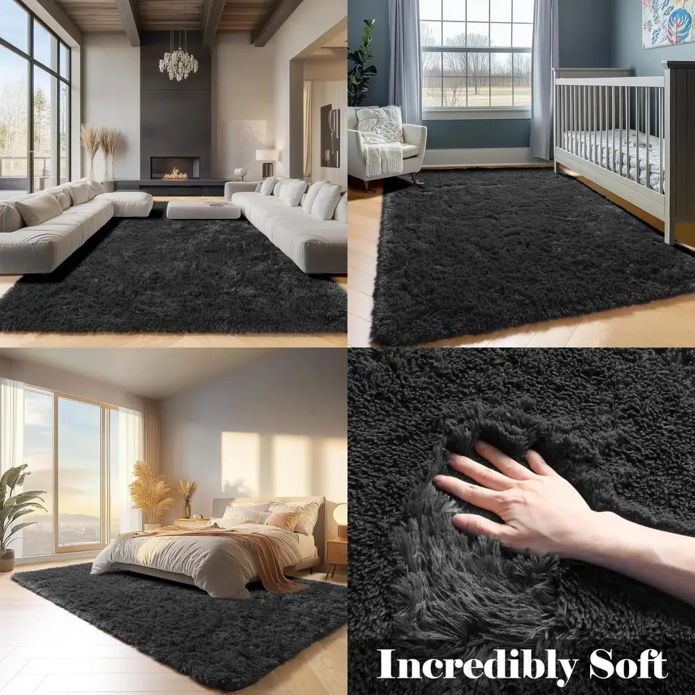

Large Plush Shag Rugs 9x12 for Living Room, Soft Thick Shaggy Carpet, Washable Bedroom Floor Cover