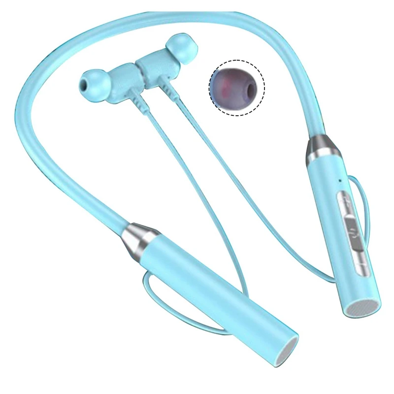 سماعة بلوتوث لاسلكية، نوع الرقبة، ستيريو للحد من الضوضاء، بطاقة توصيل عالمية، سماعة أذن رياضية، ميكروفون