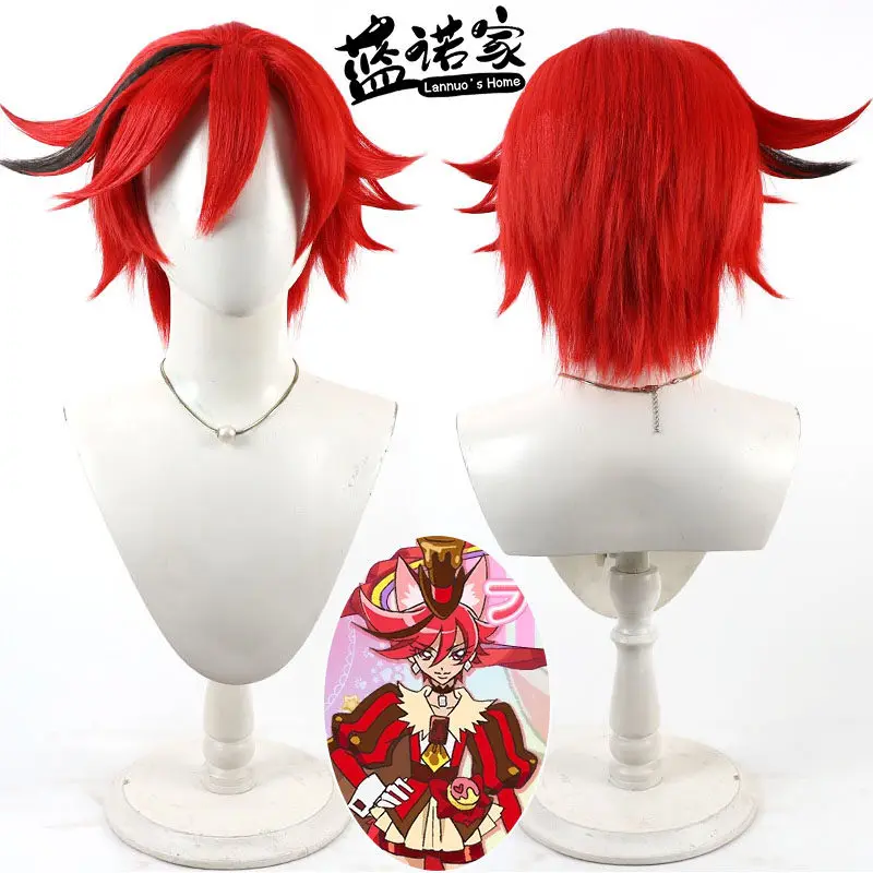 Anime akira kenjou peruca cosplay halloween carnaval festa adereços cabelo sintético fibra resistente ao calor + touca peruca