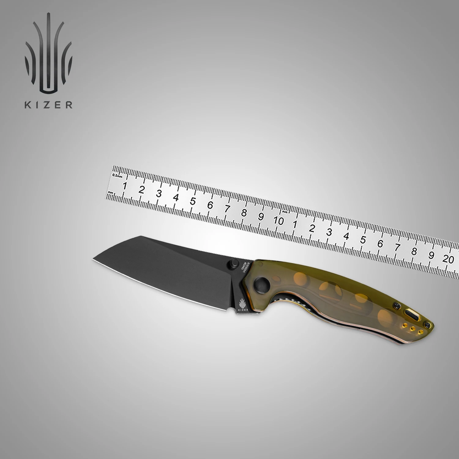 Kizer Folding Knife Towser K V4593C5/C6 2023 New Yellow Pei Handle Pocket Knife with 154CM Steel Blade EDC Knife