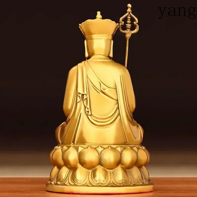 CX Feng Shui Copper Earth Store King Ornaments Lotus Bodhisattva Statue Home Living Room Decor