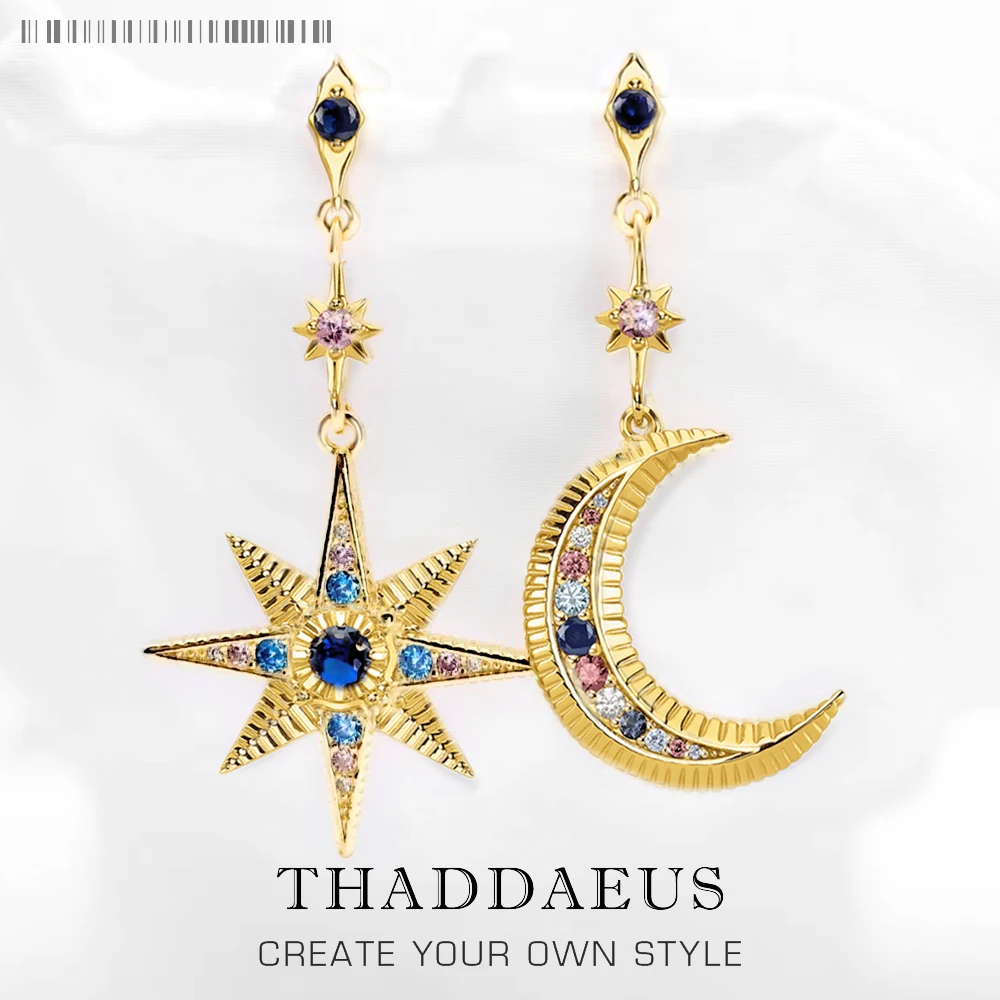 

Серьги-капли Royalty Star & Moon, европейские волшебные модные украшения в стиле бохо для женщин, летний подарок из стерлингового серебра 925 пробы