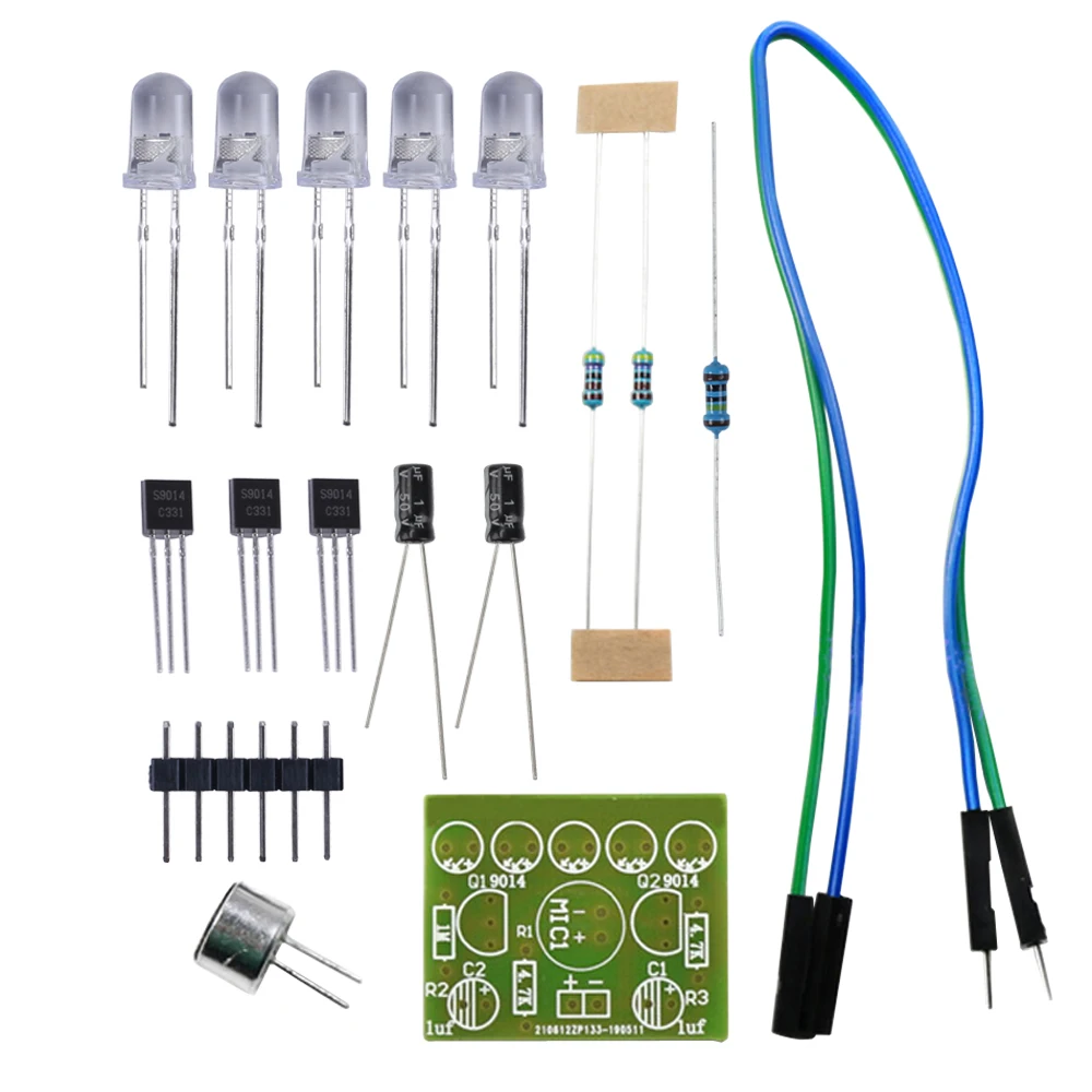 DIY Electronic LED Kit Voice Control Lamp Melody Light Module Component Welding Soldering Project Practice Board Suite