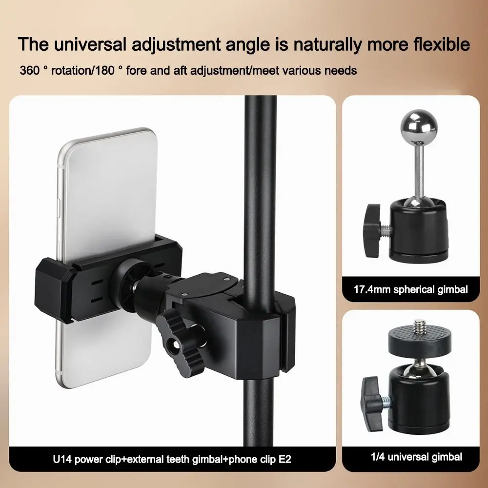 NEW 360-Degree Rotable Tablet Mount Holder Universal Adjustable Microphone Stand 1/4 Thread Phone Holder Vlogging