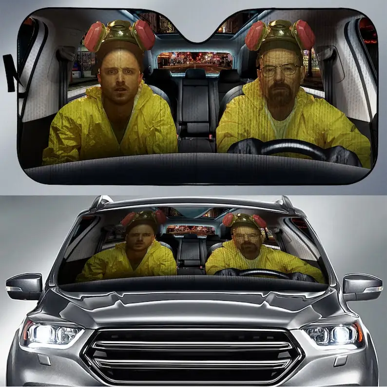 Walter White And Jesse Pinkman Car Sunshade, Skyler White Auto Sunshade, Heisenberg Travel Sunshade T2392