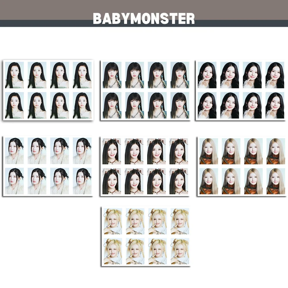 KPOP Babymoster One Inch ID photo BABYMONS7ER Album Passport Photo RAMI CHIQUITA AHYEON RORA ASA RUKA Photocard Fans Collection