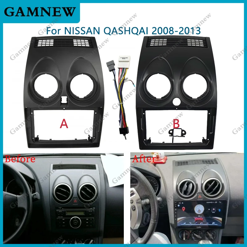 

9-дюймовая Автомобильная рамка, адаптер для Nissan Qashqai 2008-2013, Android, стандартная панель, комплект