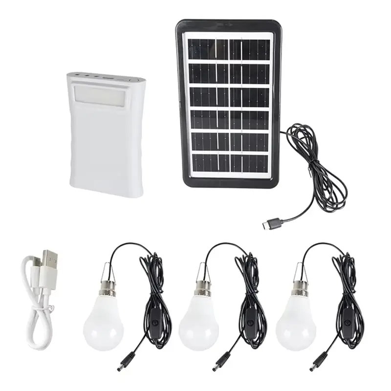[HOT!A34R】 Emergency LED Solar Bulb Lights 15W 4800Mah 3 Modes Head Solar Light Indoor Outdoor Hanging Sunlight Powered Lamp Sol