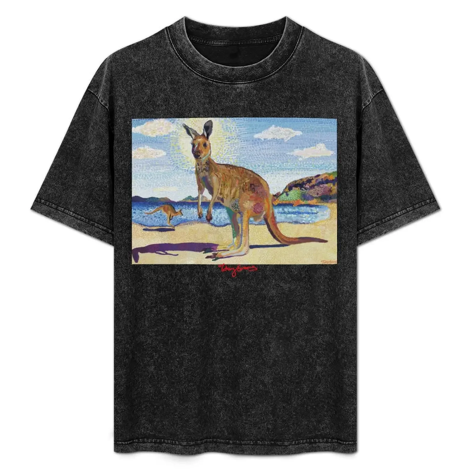 

Kangaroos on beach T-Shirt t shirts cotton 100% man t shirt luxury T-Shirt