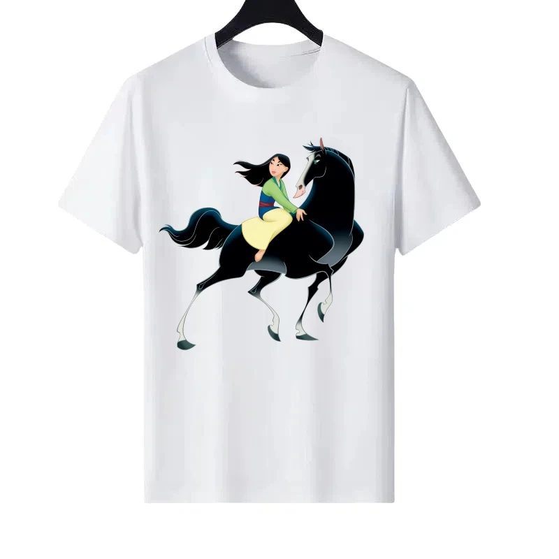 

Disney Mulan Pattern Woman Round Neck Cartoon Parent-child Clothing Sporty Tops Ladies Cheap Short Sleeves T-Shirt Sweatshirts