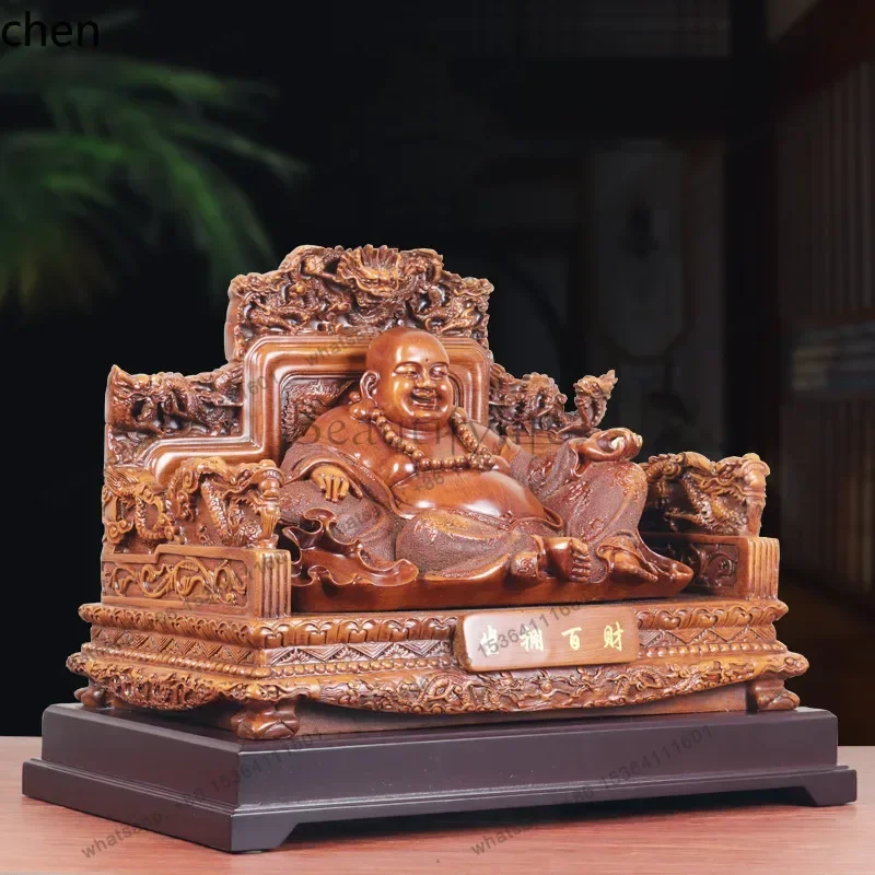 PG    Maitreya Buddha Figurine Large Living Room Wine Cabinet Decoration Laughing Buddha Big Belly Buddha Resin Craft
