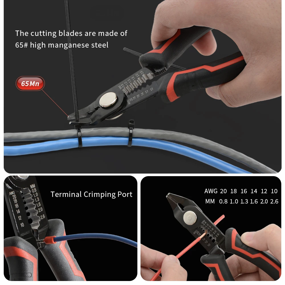 Wire Stripper Pliers Automatic Stripping Cutter Cable Wire Crimping Electrician Repair Tools Wire Stripper Tool Hand Tools