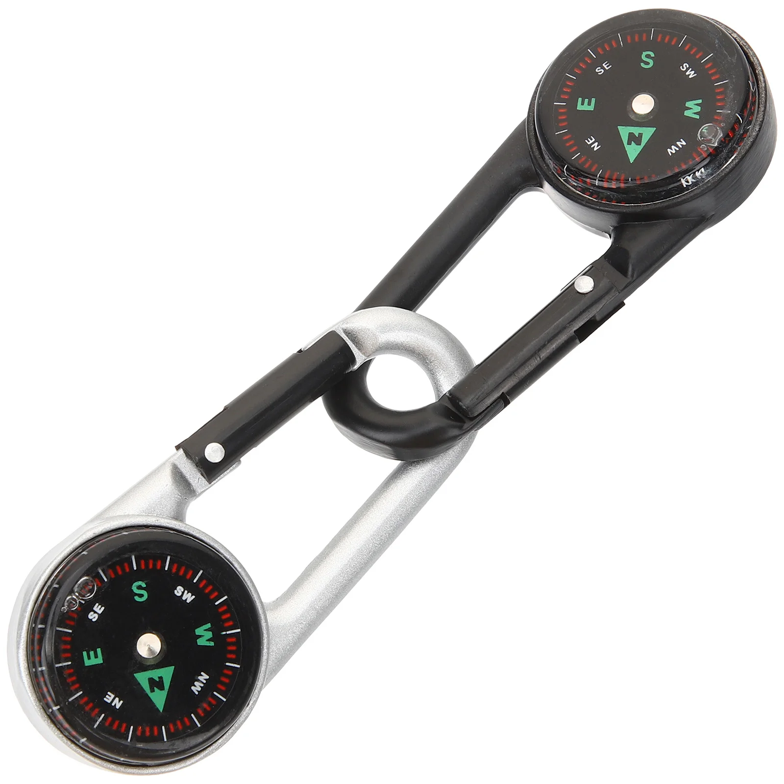 2 قطعة المشي لمسافات طويلة البوصلة حلقة تسلق المفاتيح ملحق الزخرفية لحقائب الظهر والمغامرات في الهواء الطلق البوصلة المفاتيح