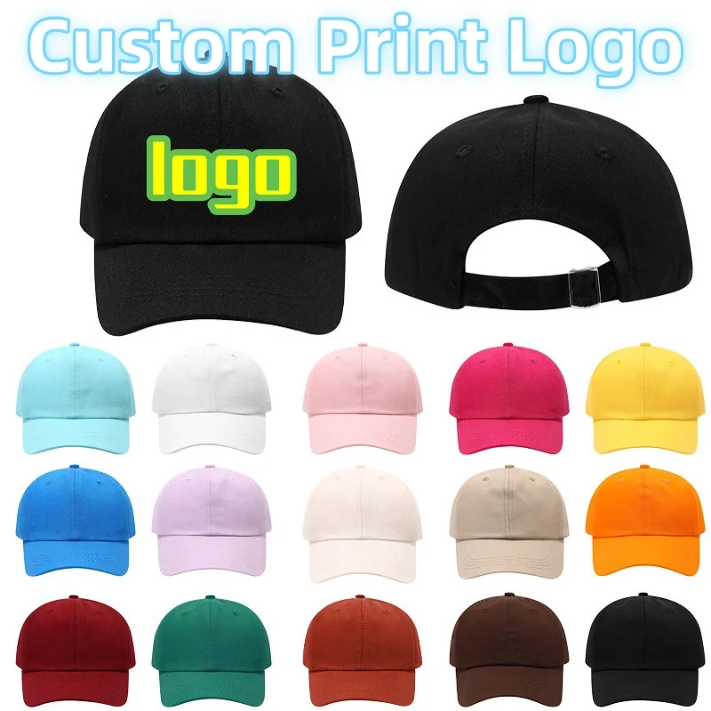 Gorras de Béisbol Casuales para Niños, Personalizadas con Logotipo Impreso, Combinación de Colores Macaron, de Algodón Puro, con Visera Curva