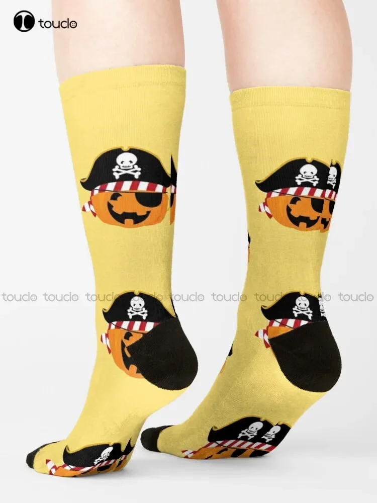 Funny Halloween Pumpkin Socks Boot  Personalized Custom Unisex Adult Teen Socks Halloween Christmas Gift