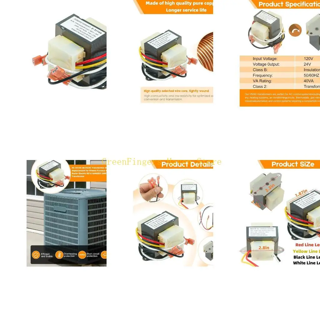 F68D Primary 120V Secondary 24V Voltages Changer with 2 Hole Mount Easy to Install
