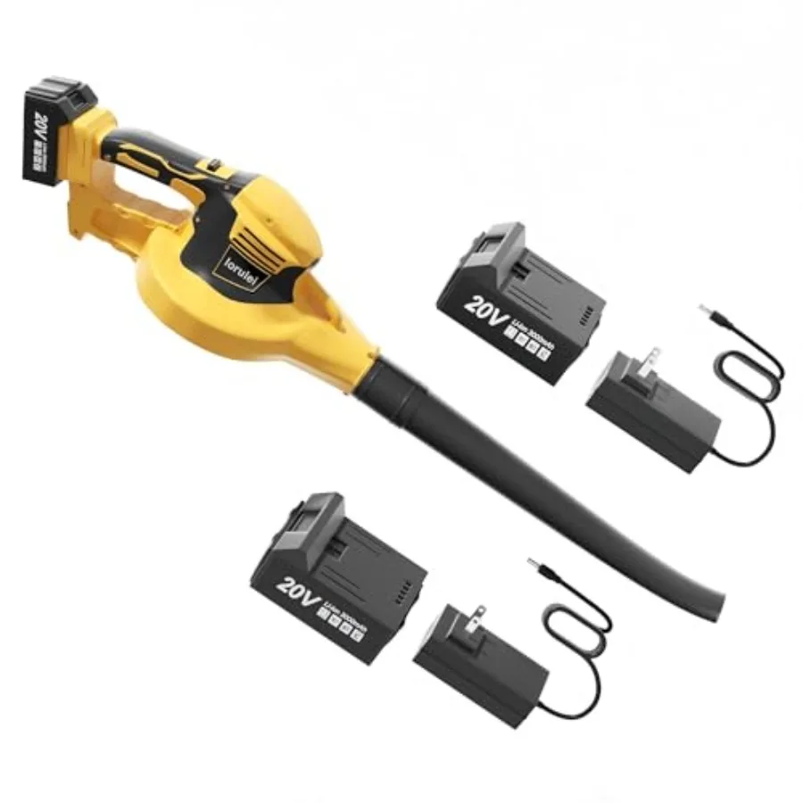 

Cordless Leaf Blower New Upgrad 20V Electric Cordless Blower 2 Batteries and 2 Fast Chargers Included High-Power Tool fo