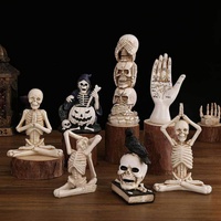 Vintage Resin Skull Decor Halloween Party Day of The Dead Decorative Statues for Home decor Entryway Haunted House Props