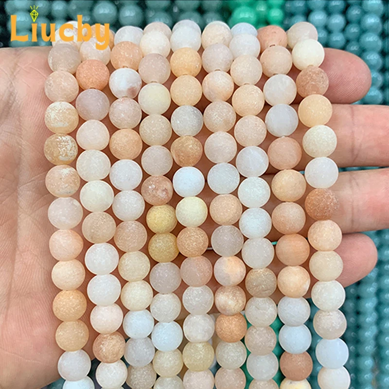 Matte Naturstein Ost gräber Chalcedon runde Perlen für Schmuck herstellung DIY Schmuck Komponente Ringe 15 "Strang 4/6/8/10/12mm