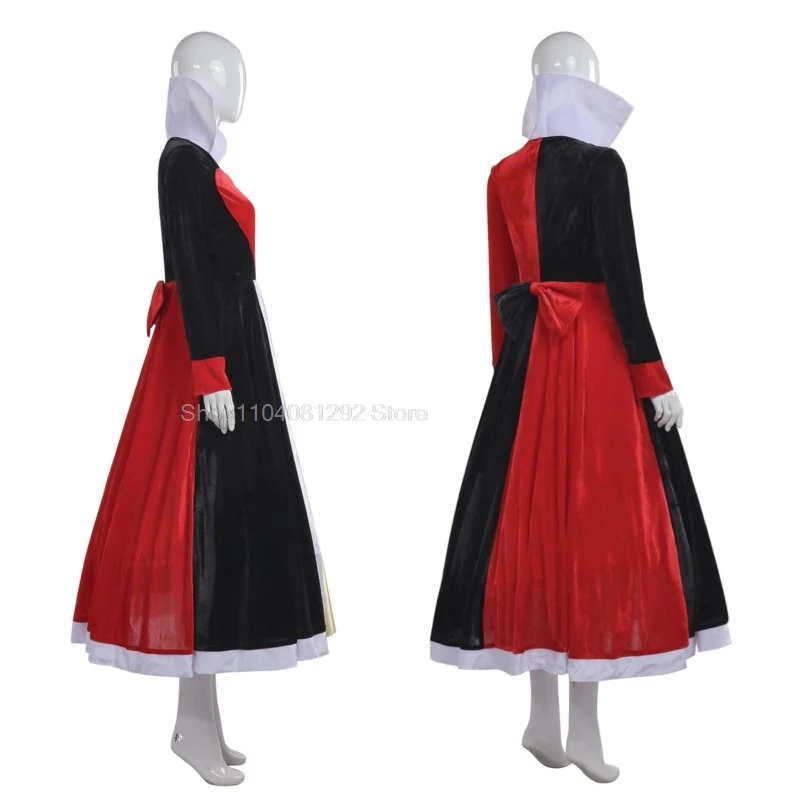 New Alice Red Queen Cosplay Costume Dress Red Black Dress Poker Cosplay Costume Halloween Costume For Women Girls High Quality