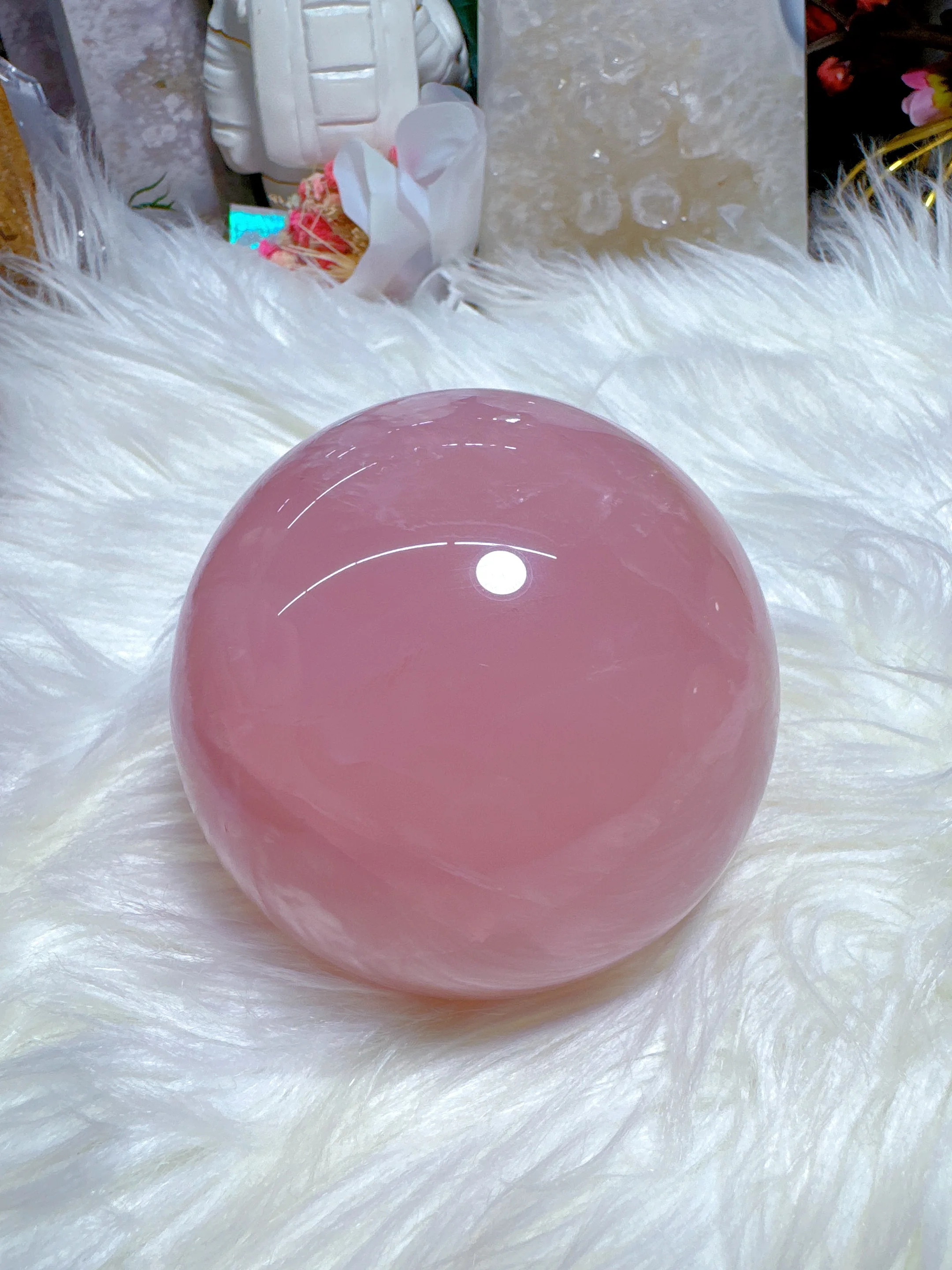 Natural Pink Crystal Ball Rose Quartz Massage Ball Polished Exquisite Room Decoration Pink Crystal Ball Souvenir Gift