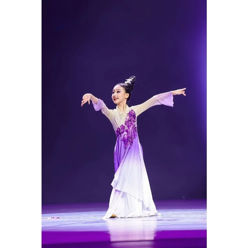 New Classical Dance Costumes Children's Dance Repertoire Menglian Dance Costumes Elegant Swinging Skirts