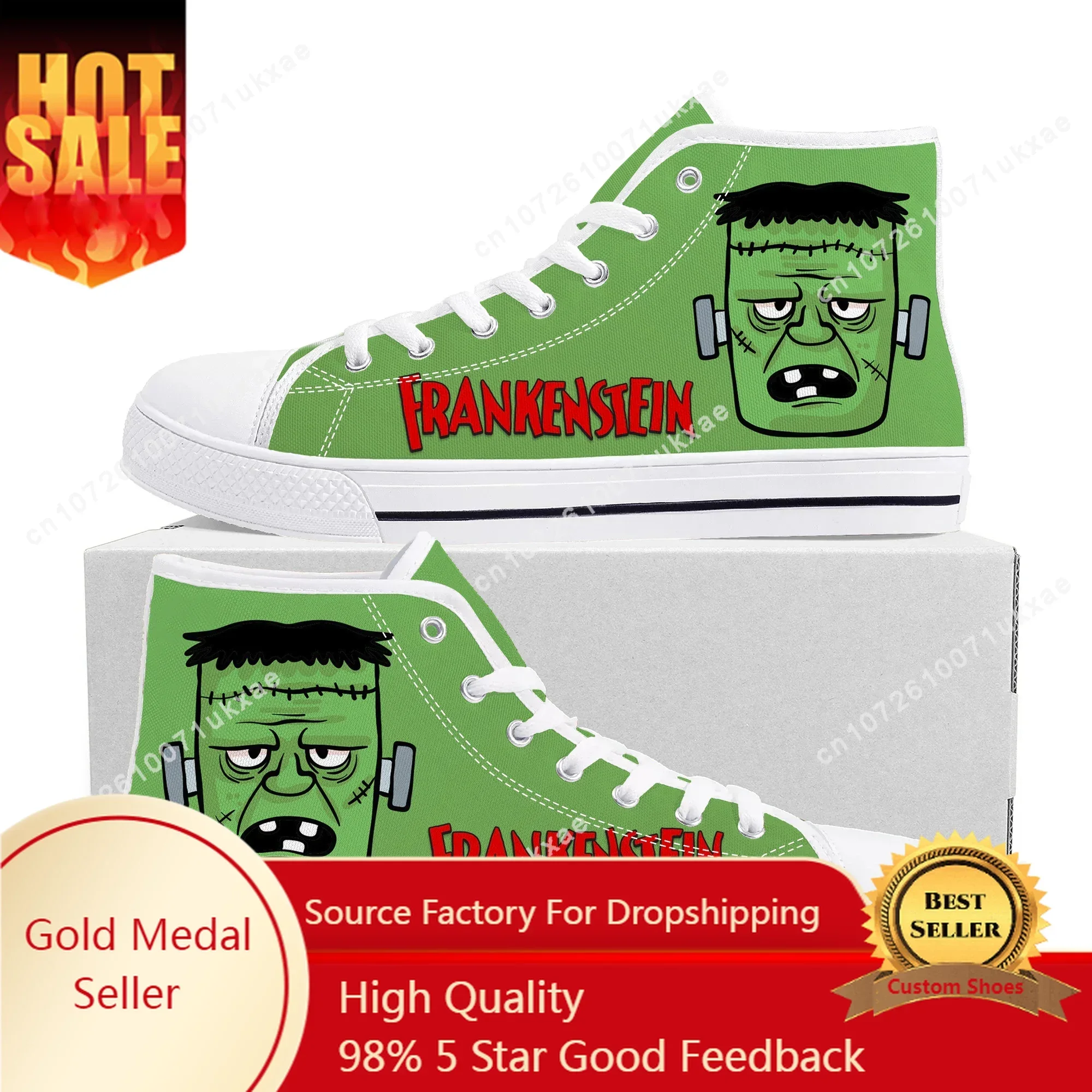 

Frankenstein High Top Sneakers Mens Womens Teenager Canvas High Quality Sneaker Casual Custom Made Shoes Customize DIY Shoe