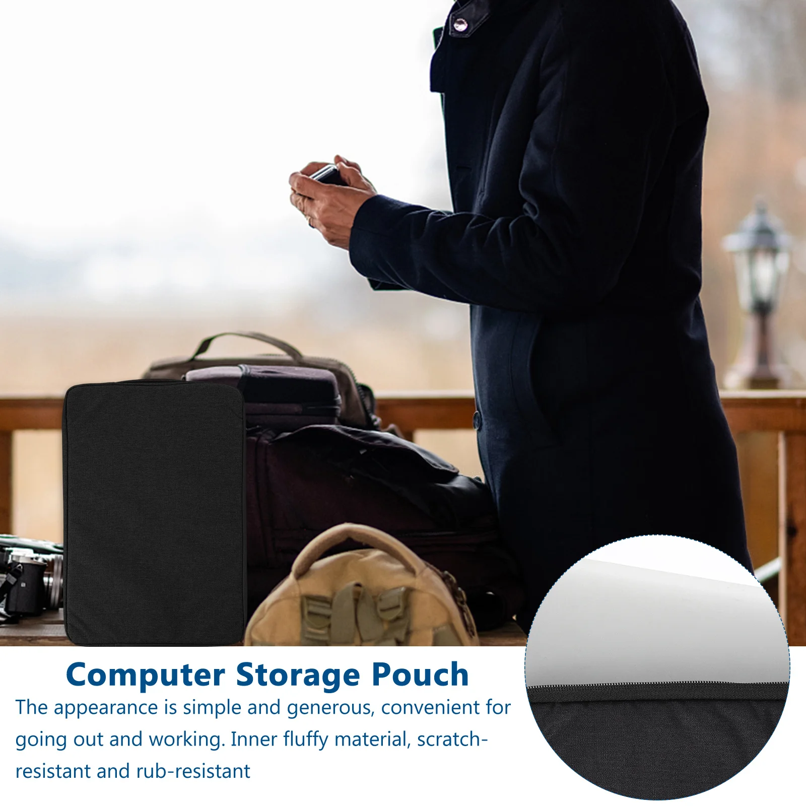 

15 Inch Laptop Sleeve Bag Simple Generous Design Wear Resistant Storage Pouch for Notebook Computer Laptop Sleeve Bag