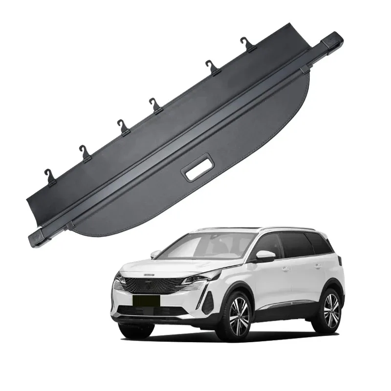 For Peugeot 5008 Car Rear Trunk Privacy Curtain Security Shield Cargo Cover Retractable Waterproof Interior Accessories